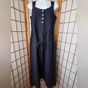 NWT MALVIN HAMBURG GERMANY BLUE 100% LINEN SLEEVELESS MAXI STRAIGHT DRESS S/6